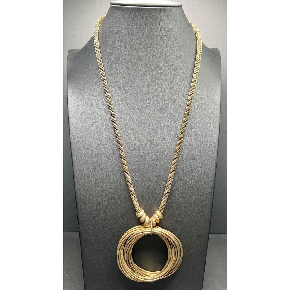 Vintage Gold Hoop Statement Necklace